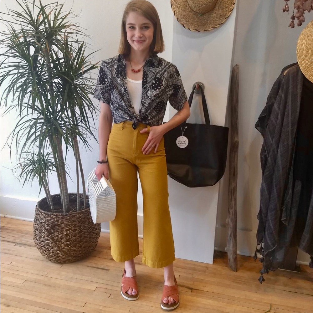 Ashlynn Mustard Crop Pants